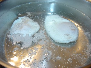 Poach Eggs in Simmering Water