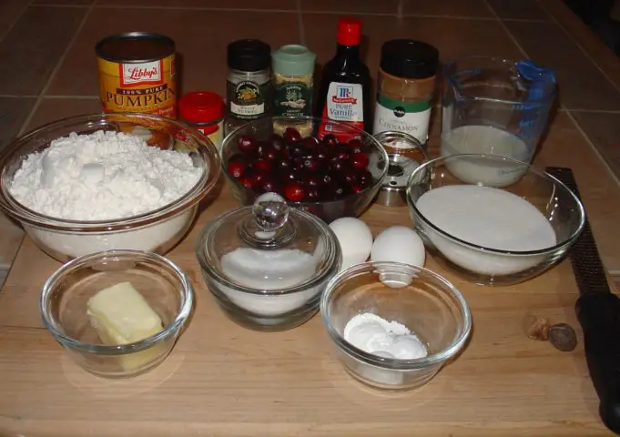 Ingredients for Pumpkin and Cranberry Donuts