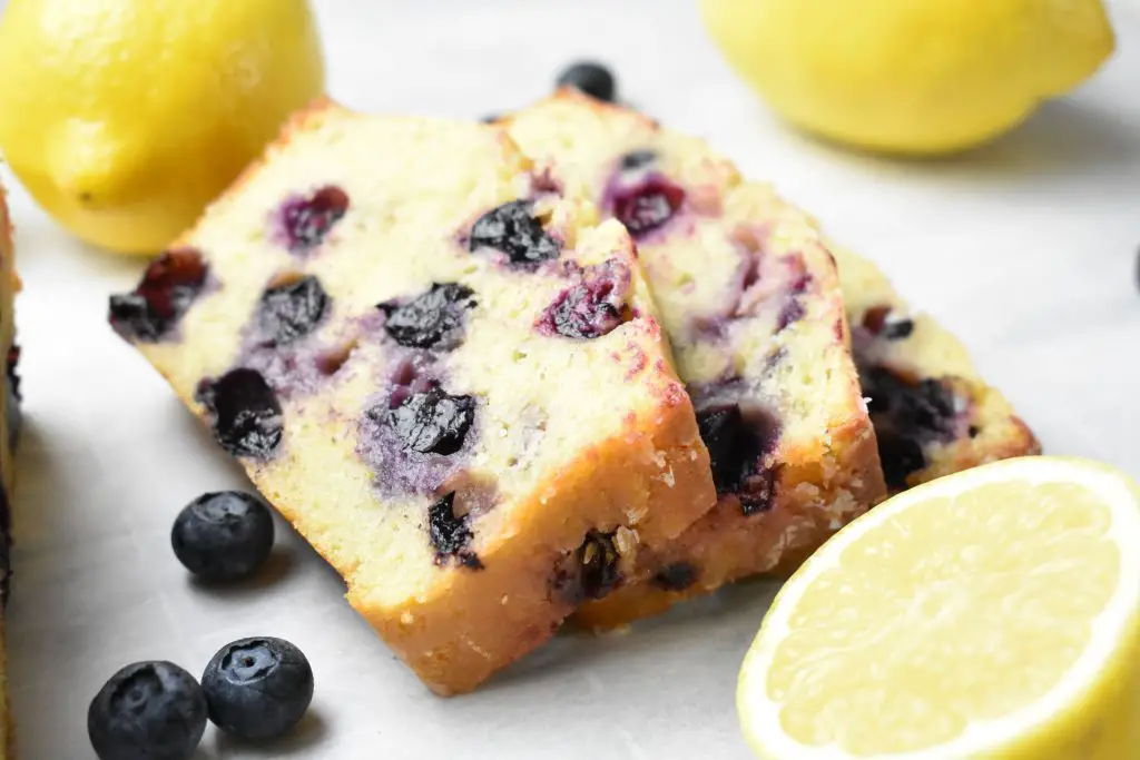 Slices of Blueberry Lemon Bread